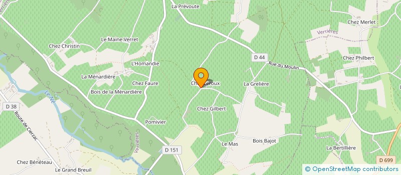 localisation de l'entreprise EARL DUVERNEUIL à VERRIERES