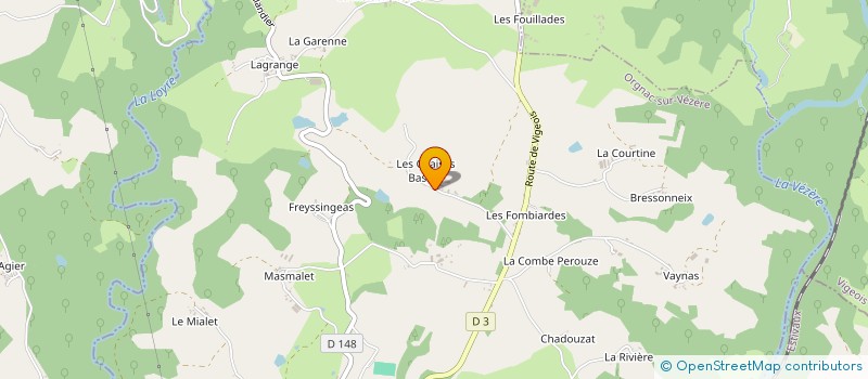 localisation de l'entreprise EARL DUVIALLARD à ORGNAC-SUR-VEZERE