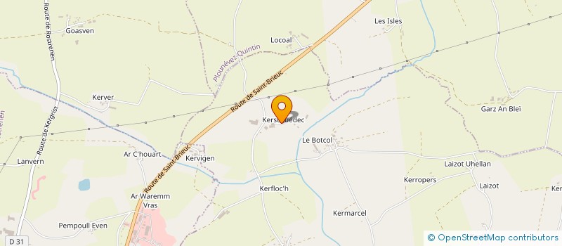 localisation de l'entreprise EARL ECURIE DUPRE à PLOUGUERNEVEL