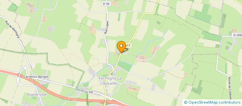localisation de l'entreprise EARL ELEVAGE D'AUME à FORMIGNY LA BATAILLE