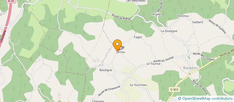 localisation de l'entreprise EARL FAUREL à BALADOU