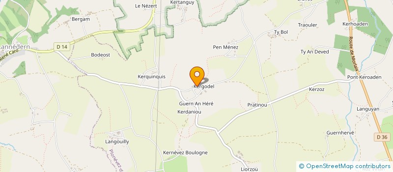 localisation de l'entreprise EARL FERME DE KERGODEL  PLONEVEZ-DU-FAOU