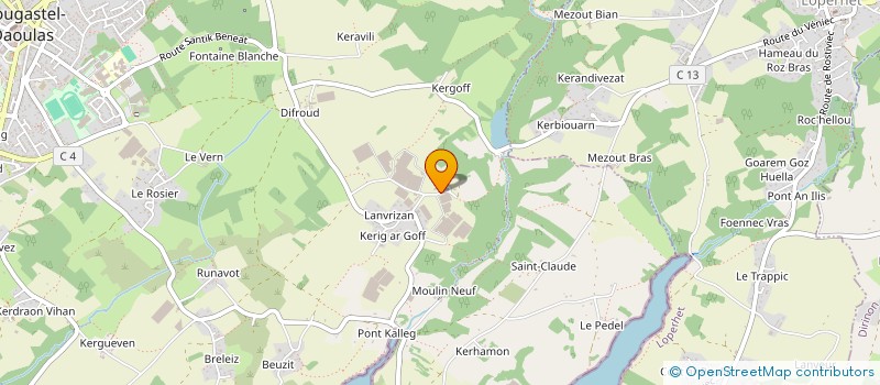 localisation de l'entreprise EARL JACQUES-MALLEJAC EMILE ET TATIANA  PLOUGASTEL-DAOULAS