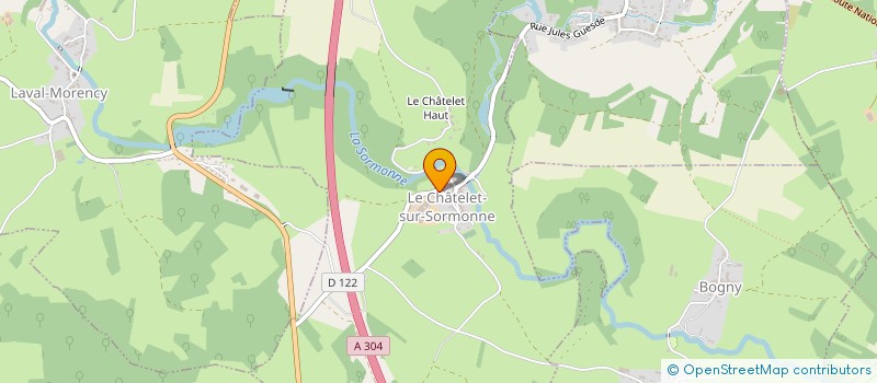 localisation de l'entreprise EARL JEUNIEAUX-PORTEBOIS à LE CHATELET-SUR-SORMONNE