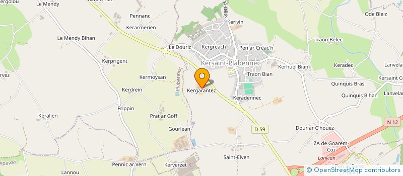 localisation de l'entreprise EARL KERNEIS  KERSAINT-PLABENNEC