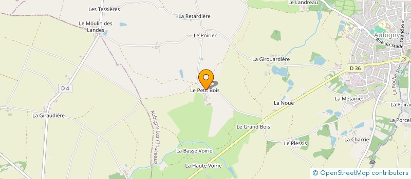 localisation de l'entreprise EARL L'ALLEE DU BOIS  AUBIGNY-LES CLOUZEAUX