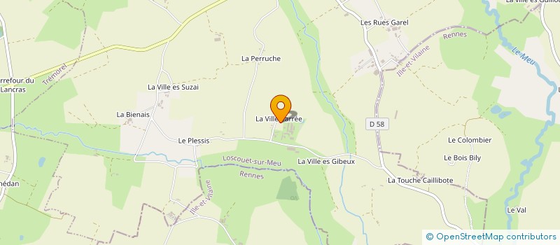 localisation de l'entreprise EARL L'ELEVAGE DU MOULIN  LOSCOUET-SUR-MEU