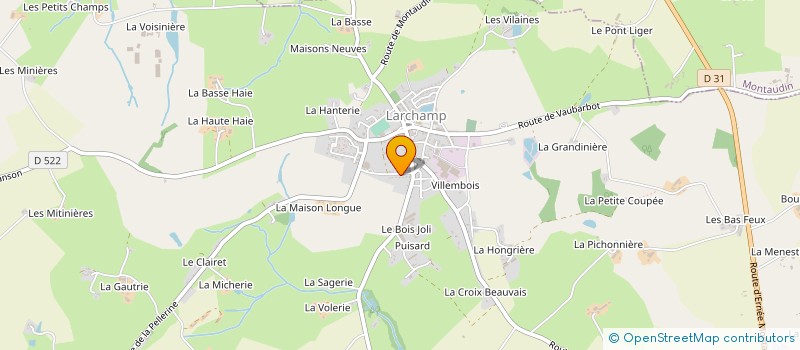 localisation de l'entreprise EARL L'OREE DU BOCAGE  ST MARS SUR LA FUTAIE