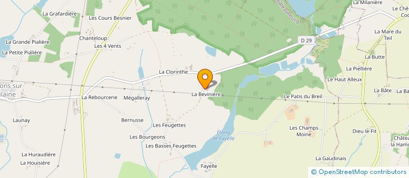 localisation de l'entreprise EARL LA BEVINIERE à CHATEAUBOURG
