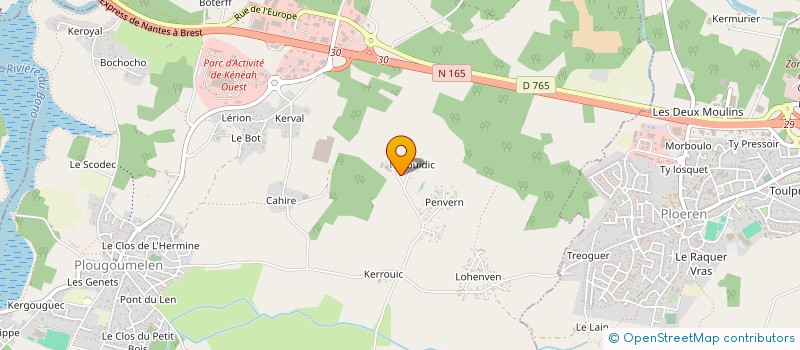 localisation de l'entreprise EARL LA FERME DE NEROUIDIC à PLOUGOUMELEN