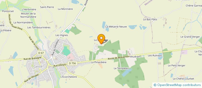 localisation de l'entreprise EARL LA GAGNERIE à BEAUPREAU-EN-MAUGES