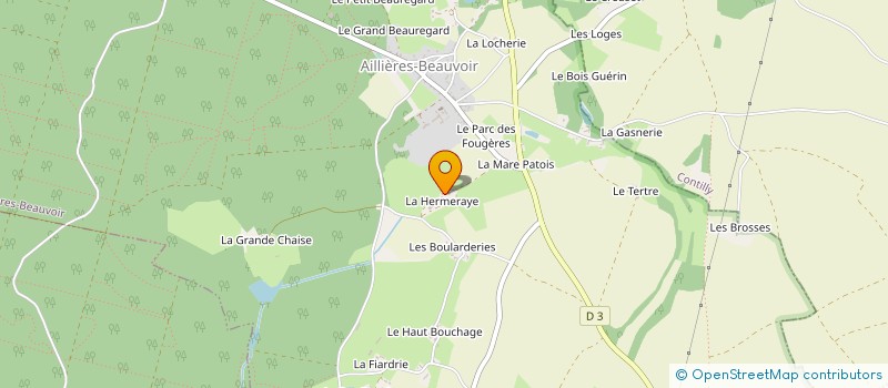 localisation de l'entreprise EARL LA HAIREMERAYE  AILLIERES BEAUVOIR