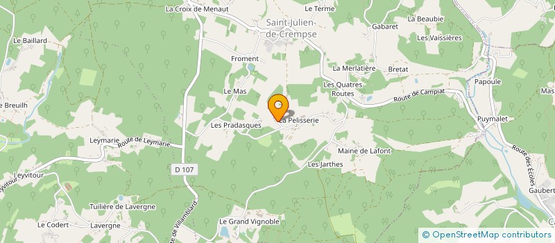 localisation de l'entreprise EARL LA PELISSERIE à EYRAUD-CREMPSE-MAURENS