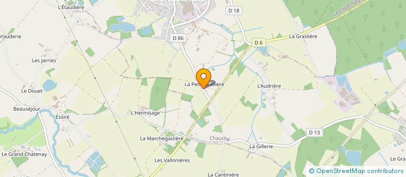 localisation de l'entreprise EARL LA PETITE VIOLLIERE à LA COPECHAGNIERE