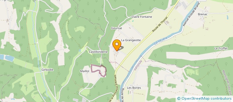 localisation de l'entreprise EARL LA PLAINE  MONTIGNAC-LASCAUX