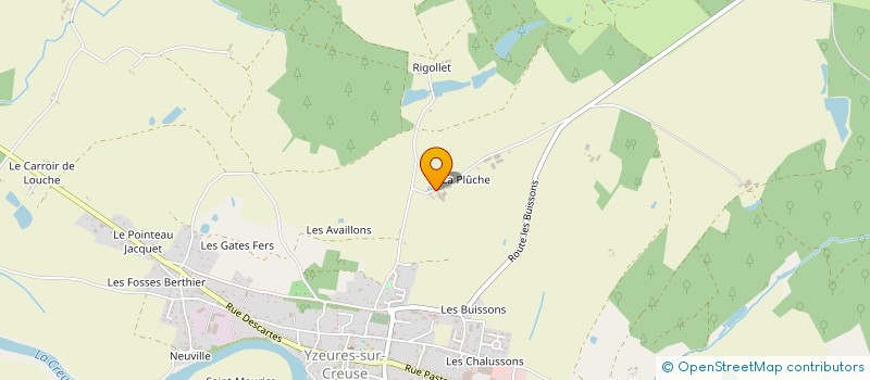 localisation de l'entreprise EARL LA PLUCHE à YZEURES-SUR-CREUSE