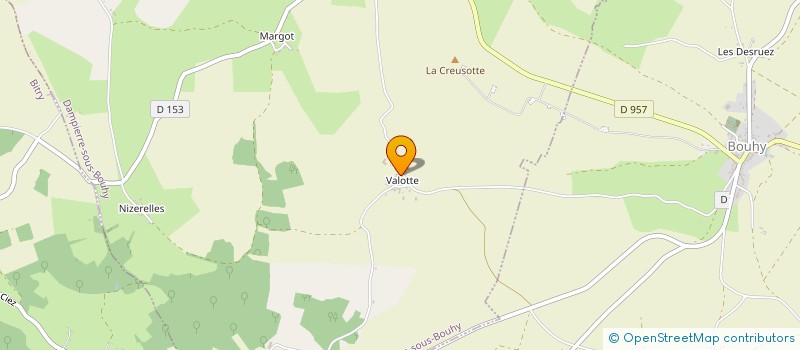 localisation de l'entreprise EARL LA VALOTTE à DAMPIERRE-SOUS-BOUHY
