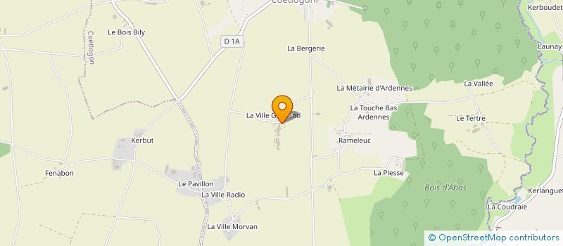 localisation de l'entreprise EARL LA VILLE GRASLAND à COETLOGON