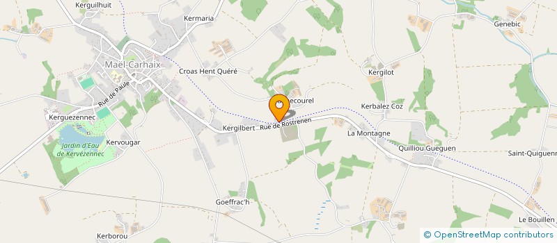 localisation de l'entreprise EARL LA VOIE VERTE  MAEL-CARHAIX