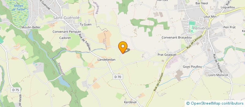 localisation de l'entreprise EARL LE BRICON  PENVENAN