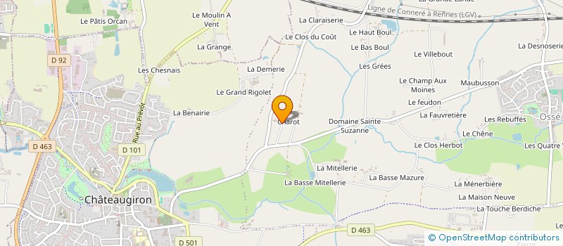 localisation de l'entreprise EARL LE CHAROT à CHATEAUGIRON