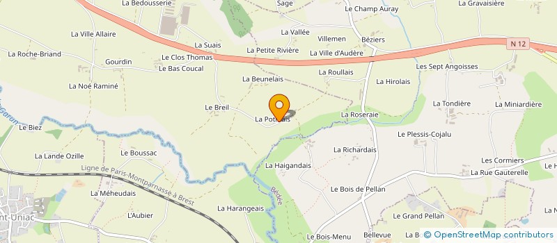localisation de l'entreprise EARL LE GAGE à MONTAUBAN-DE-BRETAGNE