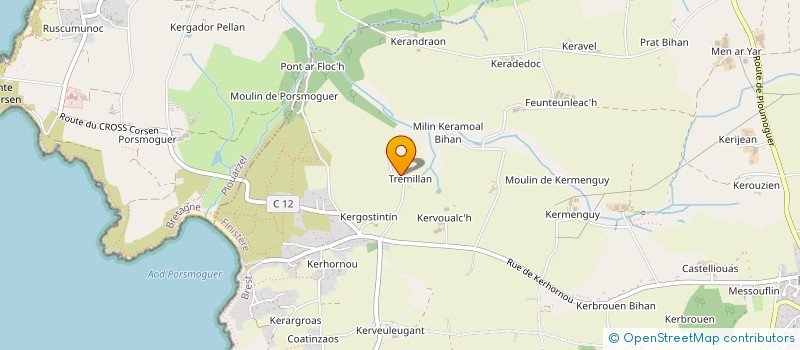 localisation de l'entreprise EARL LE HIR à PLOUMOGUER