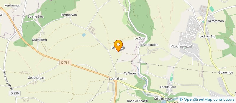 localisation de l'entreprise EARL LE LANN  CLEDEN-POHER