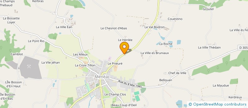 localisation de l'entreprise EARL LE PLESSIS BRULE à MENEAC