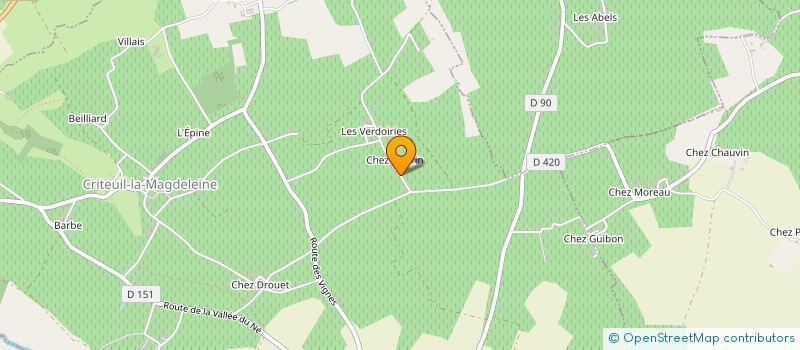 localisation de l'entreprise EARL LES ALLARDS à CRITEUIL-LA-MAGDELEINE