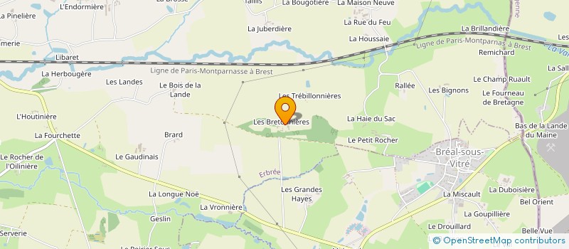 localisation de l'entreprise EARL LES BRETONNIERES  ERBREE