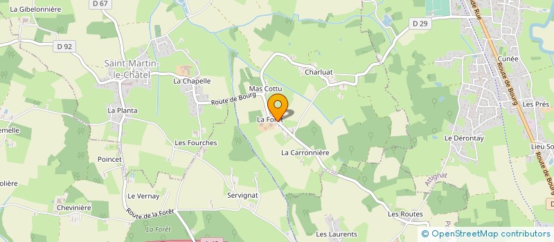 localisation de l'entreprise EARL LES CARRONNIERES à SAINT-MARTIN-LE-CHATEL