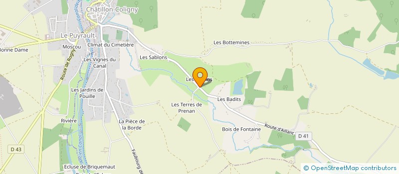 localisation de l'entreprise EARL LES CHANTEAUX à CHATILLON-COLIGNY