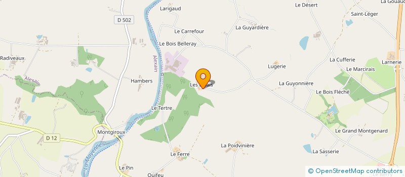 localisation de l'entreprise EARL LES EBLAIS à MARTIGNE-SUR-MAYENNE