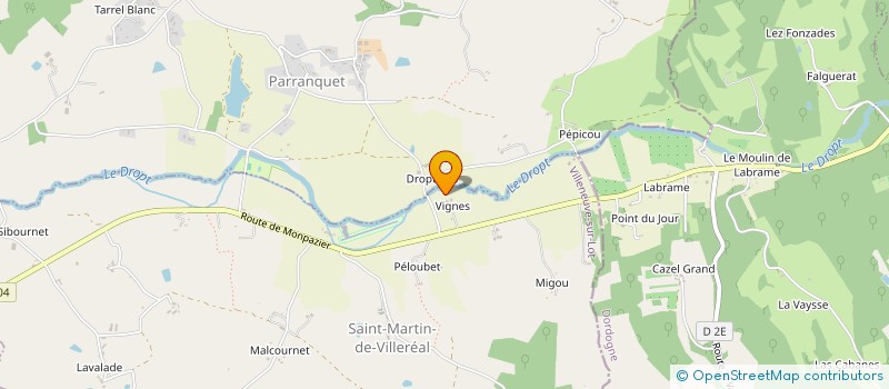 localisation de l'entreprise EARL LES RIVES DU DROPT à SAINT-MARTIN-DE-VILLEREAL