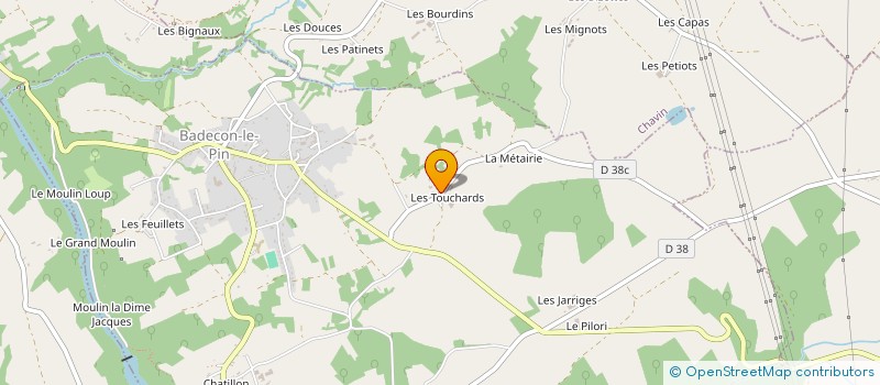 localisation de l'entreprise EARL LES TOUCHARDS à BADECON-LE-PIN