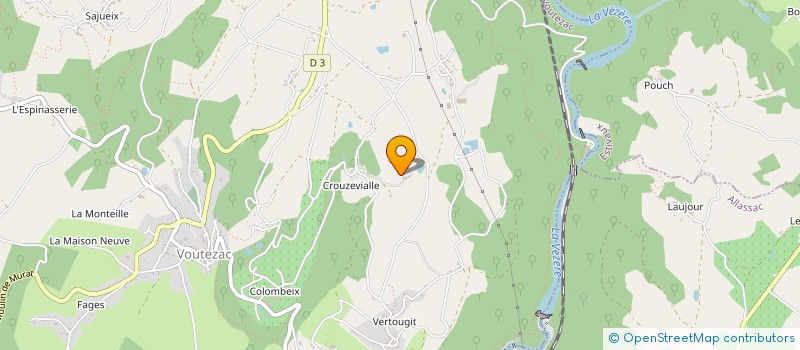 localisation de l'entreprise EARL LES VERGERS BIO DE FLORENCE  VOUTEZAC