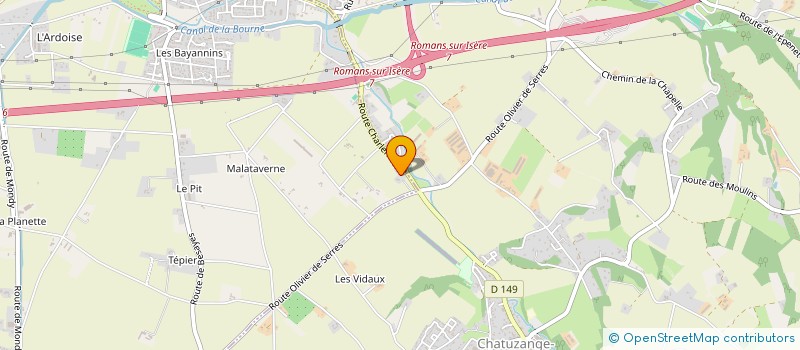 localisation de l'entreprise EARL LES VERGERS DES CHASSIS à CHATEAUNEUF-SUR-ISERE