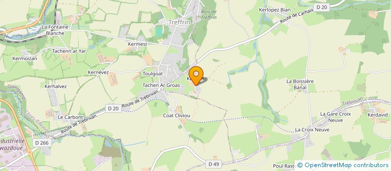 localisation de l'entreprise EARL MELL DU GRAND CHENE  TREBRIVAN