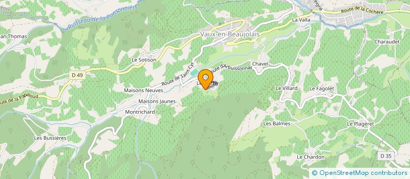 localisation de l'entreprise EARL PASCAL DESCOTES  VAUX EN BEAUJOLAIS
