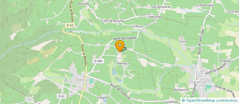 localisation de l'entreprise EARL PASCAL LESSIEUX à ODENAS