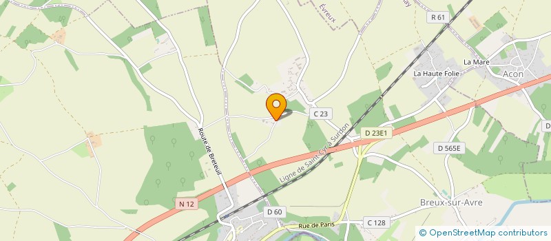 localisation de l'entreprise EARL PIERREGROSSE ALAIN  BREUX SUR AVRE