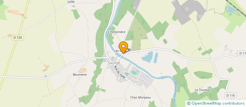localisation de l'entreprise EARL PISCICULTURE DE LA GARTEMPE  SAULGE