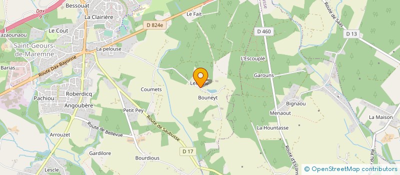 localisation de l'entreprise EARL POUPON à SAINT-GEOURS-DE-MAREMNE