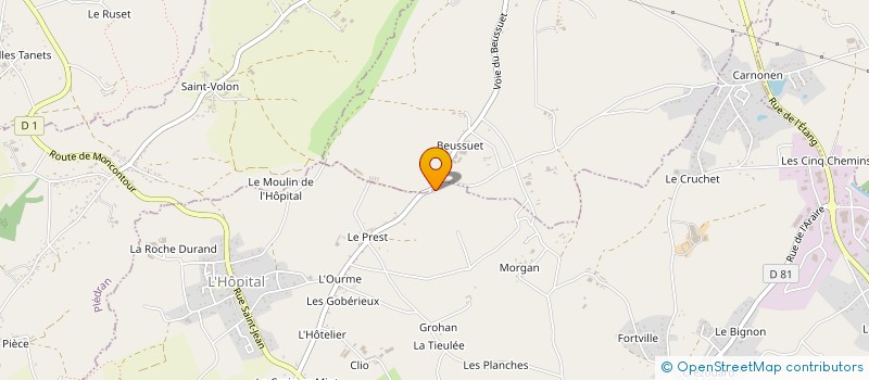 localisation de l'entreprise EARL QUINTIN à YFFINIAC