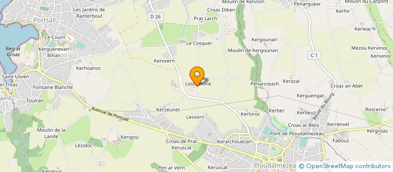 localisation de l'entreprise EARL RAGUENES LESTREHONE à PLOUDALMEZEAU