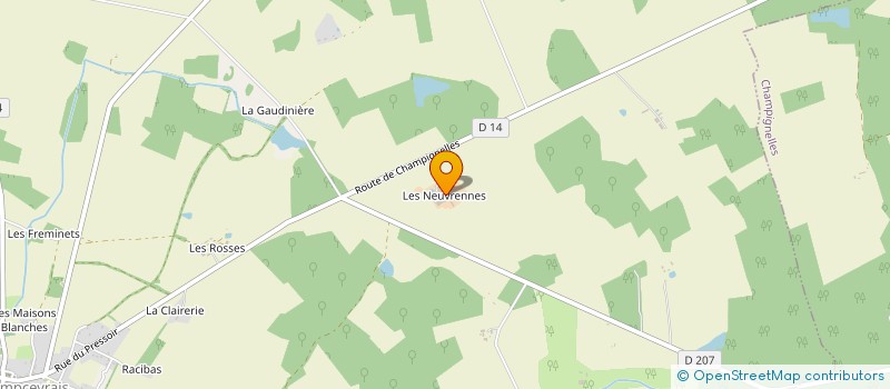 localisation de l'entreprise EARL ROBILLIART BRUNO  CHAMPCEVRAIS