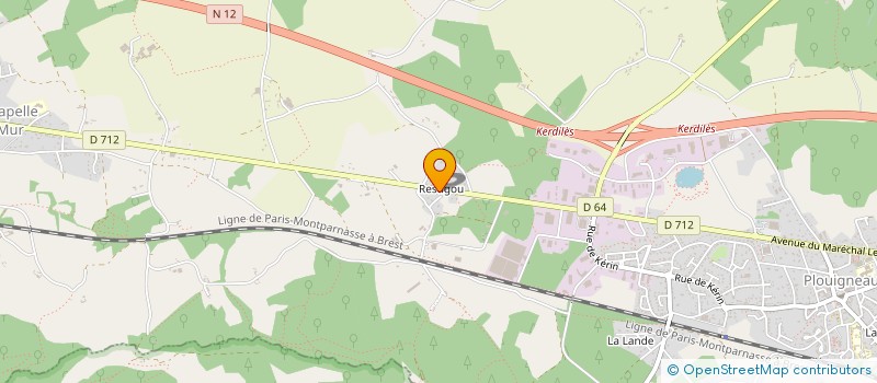 localisation de l'entreprise EARL TREVIEN à PLOUIGNEAU