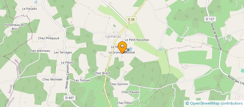 localisation de l'entreprise EARL UNIPERSONNELLE DE L'EOLIENNE à MONTMERAC