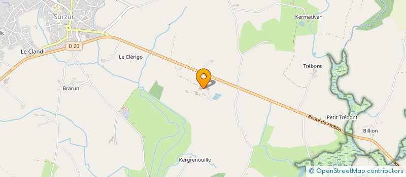 localisation de l'entreprise EARL UNIPERSONNELLE ELEVAGE DE KEZEG  SURZUR